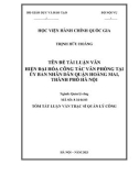 Tóm tắt Luận văn Thạc sĩ Quản lý công: Hiện đại hóa công tác văn phòng tại Ủy ban nhân dân quận Hoàng Mai, thành phố Hà Nội