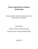 Doctoral thesis of Philosophy: Country image effects on employer attractiveness