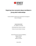 Doctoral thesis of Philosophy: Exploring how economic abuse manifests in young adult relationships