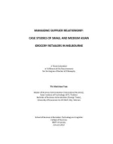 Doctoral thesis of Philosophy: Managing supplier relationship: case studies of small and medium asian grocery retailers in Melbourne