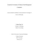 Doctoral thesis of Philosophy: Corporate governance of Chinese fund management companies