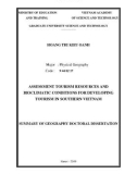 Summary of Geography doctoral dissertation: Assessment tourism resources and bioclimate conditions to developing tourism in the Southern Vietnam