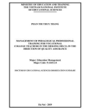 Doctor of Educational sciences dissertation summary: Management of pedagogical professional training for vocational college teachers in the Mekong Delta in the direction of quality assurance