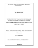 Summary of Doctoral dissertation: Development of evaluation criteria and techno-economic criteria to ensure sustainable operation of urban wastewater treatment plant