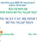 Bài seminar Sinh thái rừng ngập mặn: Năng suất các hệ sinh thái rừng ngập mặn