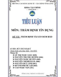 Luận văn đề tài: Thẩm định tài sản đảm bảo