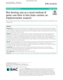 Rice farming care as a novel method of green care farm in East Asian context: An implementation research