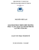 Luận văn Thạc sĩ Kinh tế: Giải pháp phát triển môi trường phục vụ du lịch tại thành phố Đà Lạt đến năm 2015