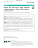 Salivary flow rate and the risk of cognitive impairment among Korean elders: A crosssectional study