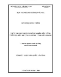 Tóm tắt Luận văn thạc sĩ Quản lý công: Thực thi chính sách giảm nghèo bền vững trên địa bàn huyện An Minh, tỉnh Kiên Giang