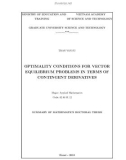 Summary Of Mathematics Doctoral Thesis: Optimality conditions for Vector equilibrium problems in terms of contingent derivatives