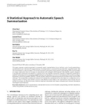 Báo cáo hóa học: A Statistical Approach to Automatic Speech Summarization Chiori Hori