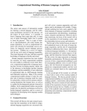 Báo cáo khoa học: Computational Modeling of Human Language Acquisition