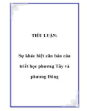 TIỂU LUẬN: Sự khác biệt căn bản của triết học phương Tây và phương Đông