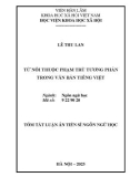 Tóm tắt Luận án Tiến sĩ Ngôn ngữ học: Từ nối thuộc phạm trù tương phản trong văn bản tiếng Việt