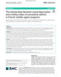 The relationship between social deprivation and a frailty index of cumulative deficits in French middle-aged caregivers