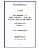 Luận án tiến sĩ Ngôn ngữ học: Ẩn dụ phạm trù lửa trong tiếng Pháp và tiếng Việt từ góc độ ngôn ngữ học tri nhận