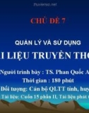 Bài giảng Chủ đề 7: Quản lý và sử dụng tài liệu truyền thông