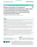 Efficacy and safety of Z-substances in the management of insomnia in older adults: A systematic review for the development of recommendations to reduce potentially inappropriate prescribing