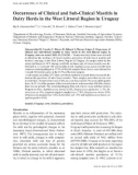 Báo cáo khoa học: Occurrence of Clinical and Sub-Clinical Mastitis in Dairy Herds in the West Littoral Region in Uruguay