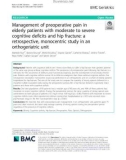 Management of preoperative pain in elderly patients with moderate to severe cognitive deficits and hip fracture: A retrospective, monocentric study in an orthogeriatric unit