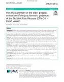 Pain measurement in the older people: Evaluation of the psychometric properties of the Geriatric Pain Measure (GPM-24) – Polish version