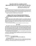 Báo cáo y học: THEO DõI huyết áp LƯU ĐộNG 24 Giờ ở BệNH NHÂN TĂNG huyết áp Có HộI CHứNG CHUYểN HóA