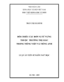 Luận án Tiến sĩ Ngôn ngữ học: Đối chiếu các đơn vị từ vựng thuộc trường thị giác trong tiếng Việt và tiếng Anh