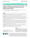 Cognitive frailty is a robust predictor of falls, injuries, and disability among communitydwelling older adults