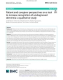 Patient and caregiver perspectives on a tool to increase recognition of undiagnosed dementia: A qualitative study