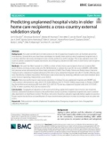 Predicting unplanned hospital visits in older home care recipients: A cross-country external validation study