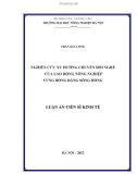 Luận án Tiến sĩ: Nghiên cứu xu hướng chuyển đổi nghề của lao động nông nghiệp vùng đồng bằng sông Hồng