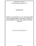 Luận án Tiến sĩ Kinh tế: Nghiên cứu ảnh hưởng của các thành phần kiểm soát nội bộ đến hiệu lực kiểm soát nội bộ của doanh nghiệp xây dựng công trình giao thông Việt Nam