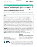 Impact of organizational context on patient outcomes in a proactive primary care program: A longitudinal observational study