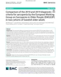 Comparison of the 2010 and 2019 diagnostic criteria for sarcopenia by the European Working Group on Sarcopenia in Older People (EWGSOP) in two cohorts of Swedish older adults