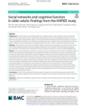 Social networks and cognitive function in older adults: Findings from the HAPIEE study