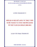 Luận văn Thạc sĩ Kinh tế: Mối quan hệ giữa đầu tư trực tiếp nước ngoài và tăng trưởng kinh tế Việt Nam giai đoạn 2000-2011