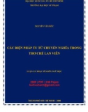 Luận văn Thạc sĩ Ngôn ngữ học: Các biện pháp tu từ chuyển nghĩa trong thơ Chế Lan Viên