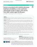 Factors associated with mobility decrease leading to disability: A cross-sectional nationwide study in Japan, with results from 8681 adults aged 20-89 years