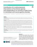 Contribution of a multicomponent intervention on functional capacity and independence on activities of daily living in individuals with neurocognitive disorder