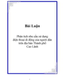 Phân tích nhu cầu sử dụng điện thoại di động của người dân trên địa bàn Thành phố Cao Lãnh