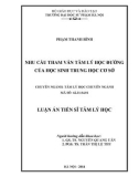 Luận văn Thạc sĩ Quản lý kinh tế: Nhu cầu tham vấn tâm lý học đường của học sinh Trung học cơ sở