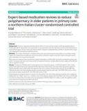 Expert-based medication reviews to reduce polypharmacy in older patients in primary care: A northern-Italian cluster-randomised controlled trial