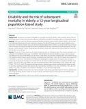 Disability and the risk of subsequent mortality in elderly: A 12-year longitudinal population-based study