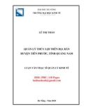 Luận văn Thạc sĩ Quản lý kinh tế: Quản lý thủy lợi trên địa bàn huyện Tiên Phước, tỉnh Quảng Nam