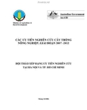 Báo cáo nghiên cứu nông nghiệp CÁC ƯU TIÊN NGHIÊN CỨU CÂY TRỒNG NÔNG NGHIỆP, GIAI ĐOẠN 2007 -2012 HỘI THẢO XẾP HẠNG ƯU TIÊN NGHIÊN CỨU TẠI HÀ NỘI VÀ TP. HỒ CHÍ MINH 