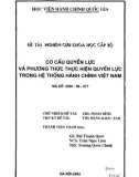 Cơ cấu quyền lực và phương thức thực hiện quyền lực trong hệ thống hành chính Việt Nam