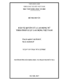 Luận văn Thạc sĩ Luật học: Bảo vệ quyền của lao động nữ theo pháp luật lao động Việt Nam