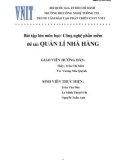 Đề tài: QUẢN LÍ NHÀ HÀNG