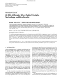 Báo cáo hóa học: Research Article 60-GHz Millimeter-Wave Radio: Principle, Technology, and New Results